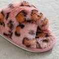 thumbnail image 5 of Womens Leopard Fuzzy Slippers Ladies Fashion Casual Memory Foam Open Toe House Shoes for Indoor and Outdoor Winter Warm Slip on, 5 of 7