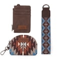 thumbnail image 7 of Wrangler Aztec Keychain Wristlet Wallets for Women Western Dual Pouch Wristlet Credit Card Holder Wallet with Zipper Pocket, Angel-Coffee, 7 of 7