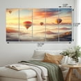 thumbnail image 4 of Designart "Atmospheric Adventure Peach Hot Air Balloon II" Transportation Metal Wall Decor Set, 4 of 5