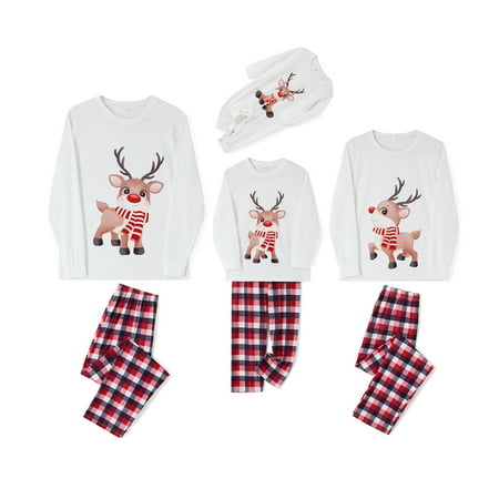 

Family Christmas Pajamas Matching Sets Sleepwear Christmas Parent-Child Outfit Pjs for Christmas Holiday Xmas Party