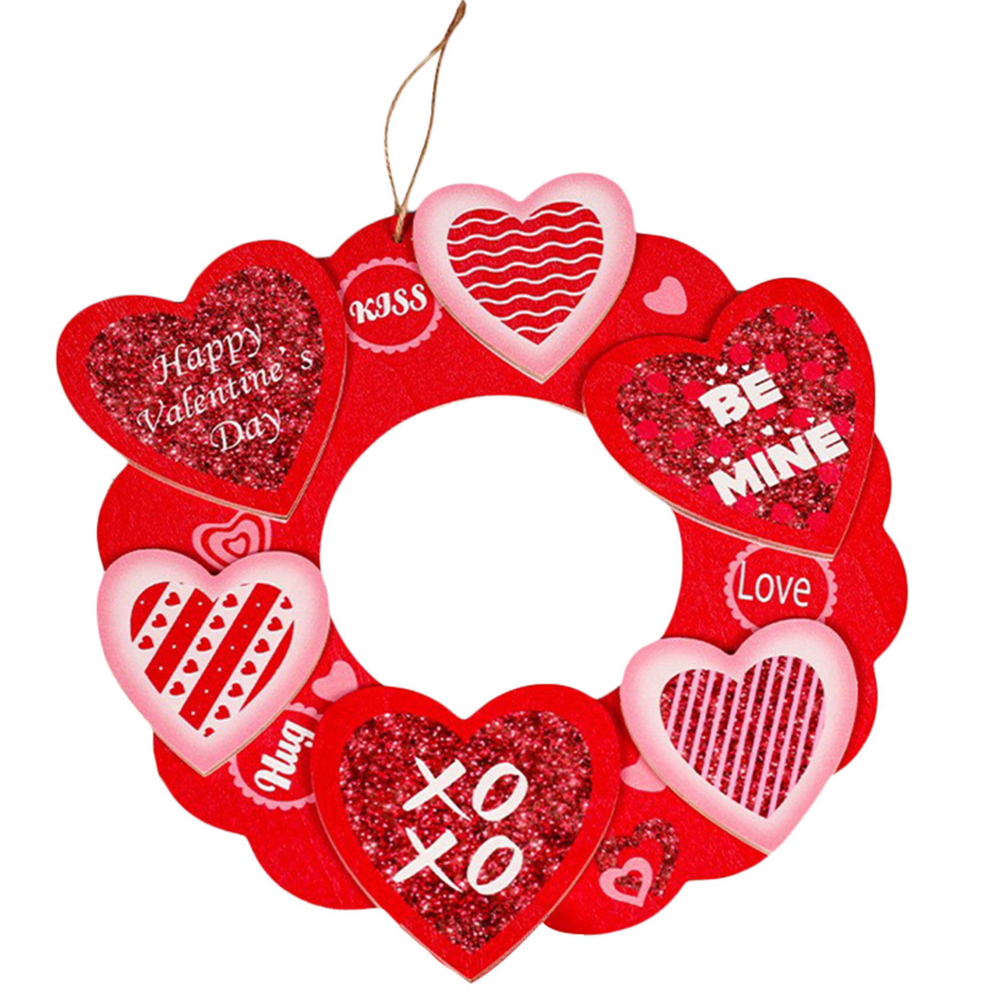 Valentines Day Heart Love Door Wreath Wall Hanging Decor Swag FLORAL Pick Gift 