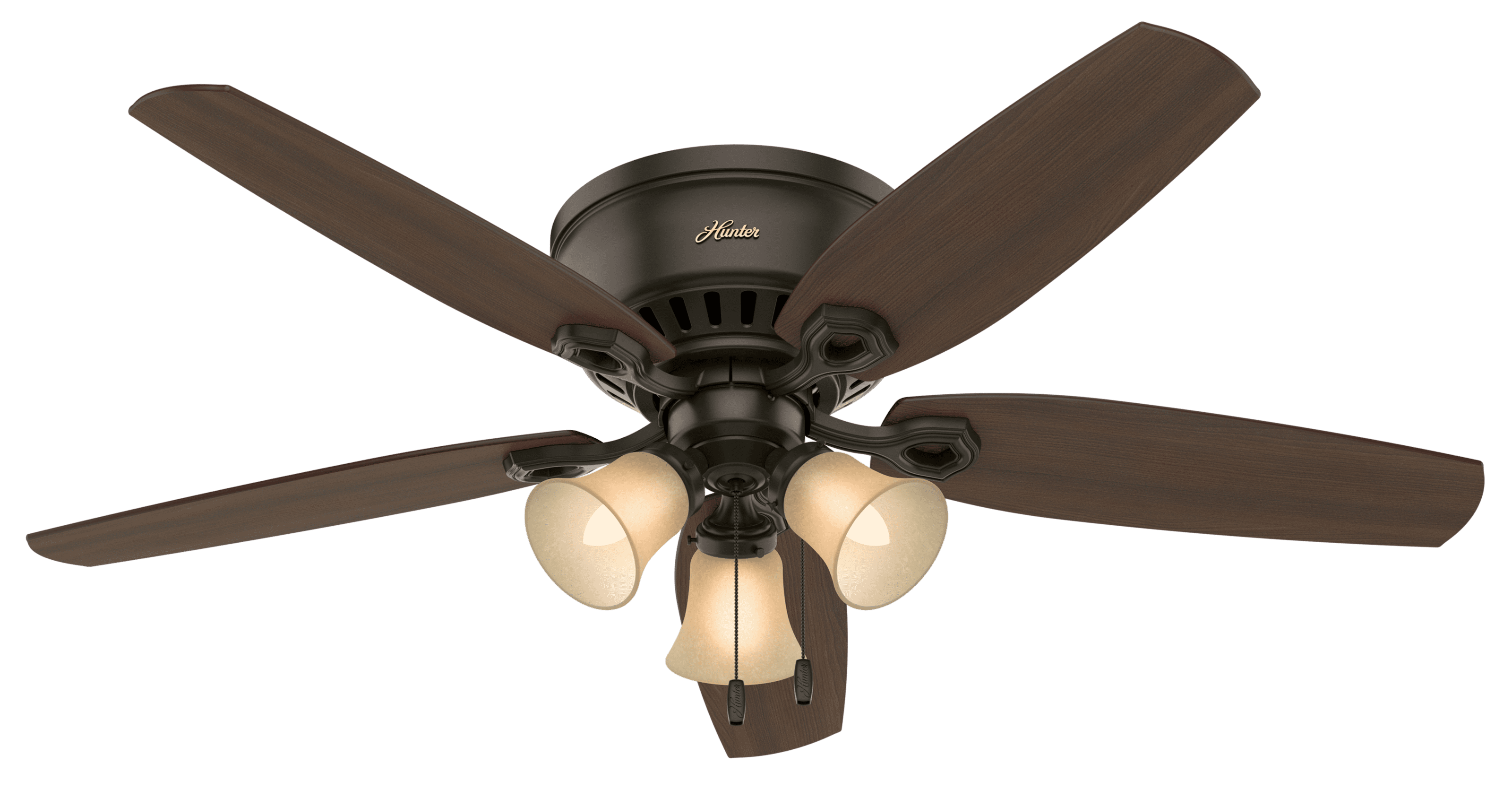 Hunter Fan 52 inch Contemporary Matte Black Ceiling Fan with Light Kit & Remote 