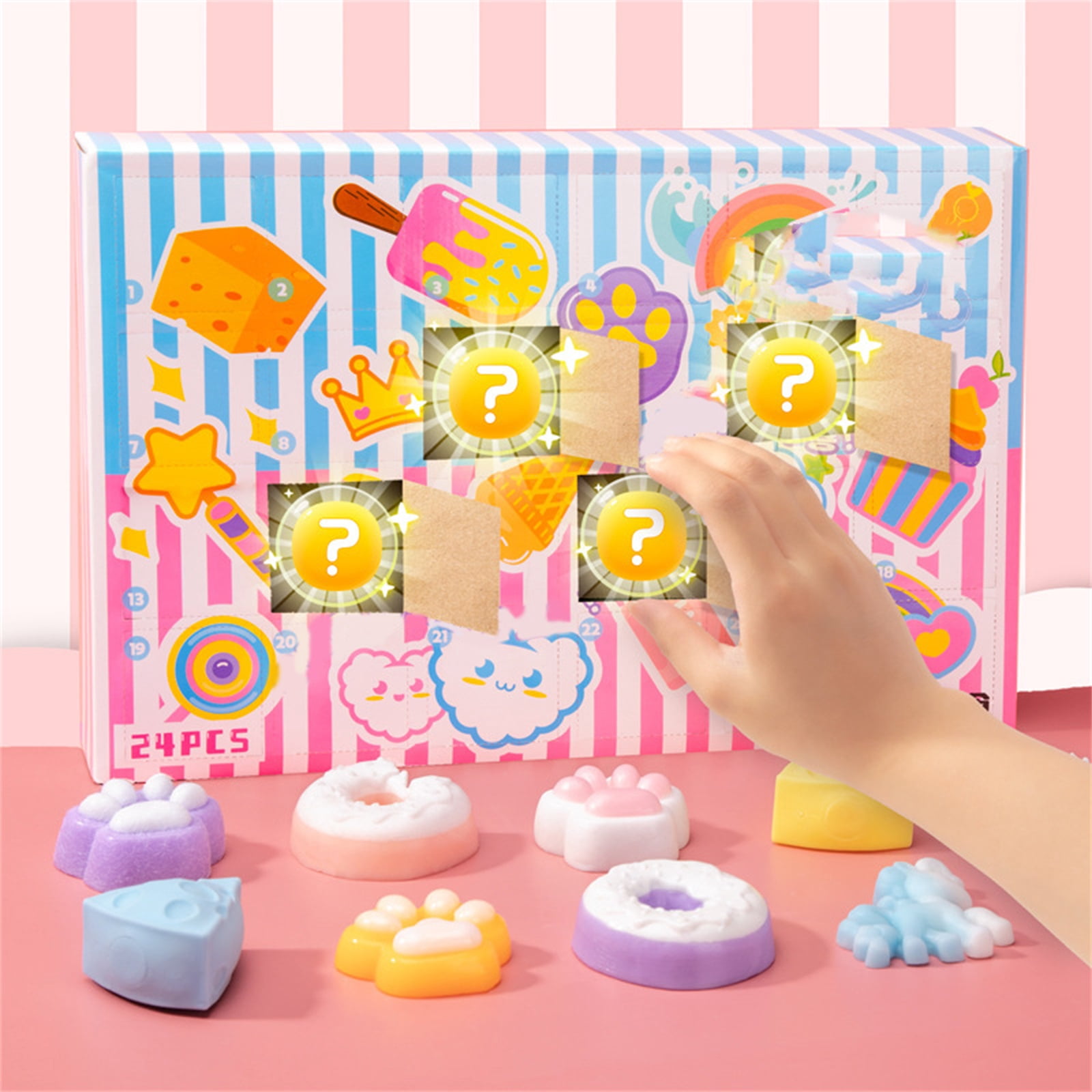 24 Pack Relaxation Squeeze Toys 18X12 in 3D Blind Box Squeeze Toys for Relaxation Toys Valentines Day Gifts for Student Classroom Party Favors