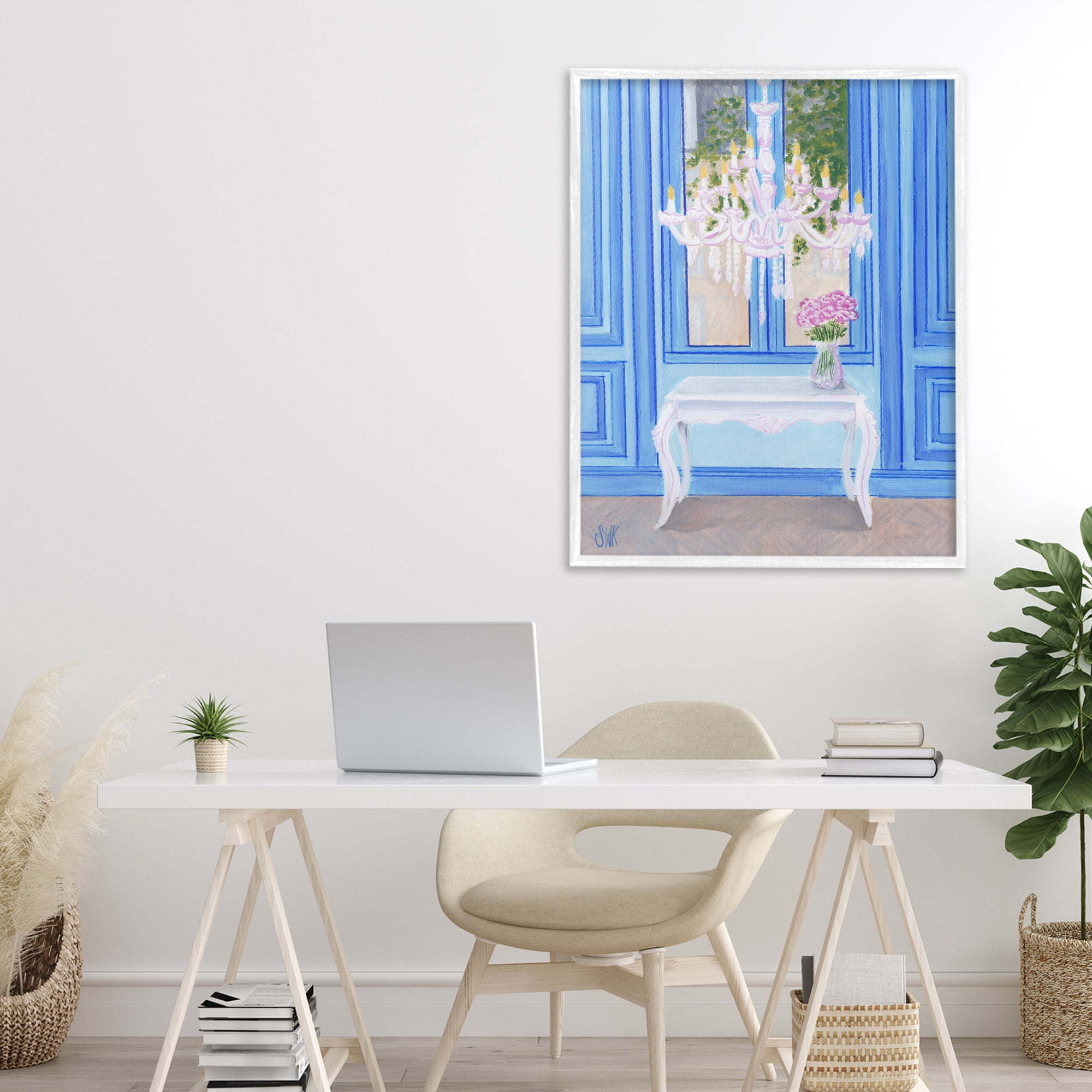 French Window Architecture White Framed Giclee Art, 24 x 30 - By Sarah Waldron Kimball