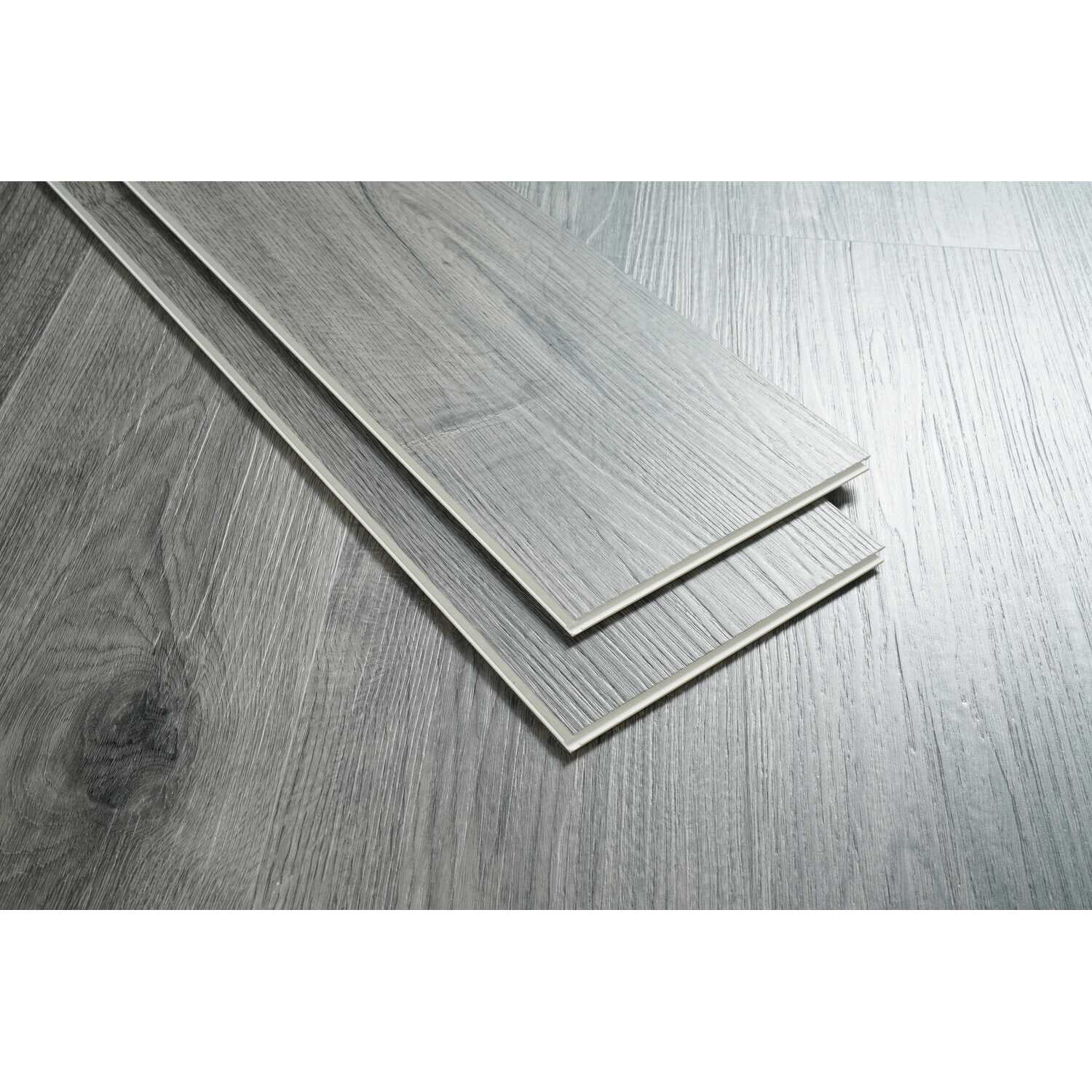 Elegant Kitchen & Bath LVFGRY20-7-7-V2 7 x 48 x 7 mm 20 Mil Luxury Vinyl Flooring, Shadow Oak Grey