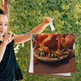 thumbnail image 4 of Coolnut Happy Thanksgiving Hand Towels 2 PCS, Ultra Soft and Highly Absorbent, 3D Pumpkins Turkey Decorative Fingertip Towel for Home, Bathroom, Kitchen, 28.3"x14.4", 4 of 4