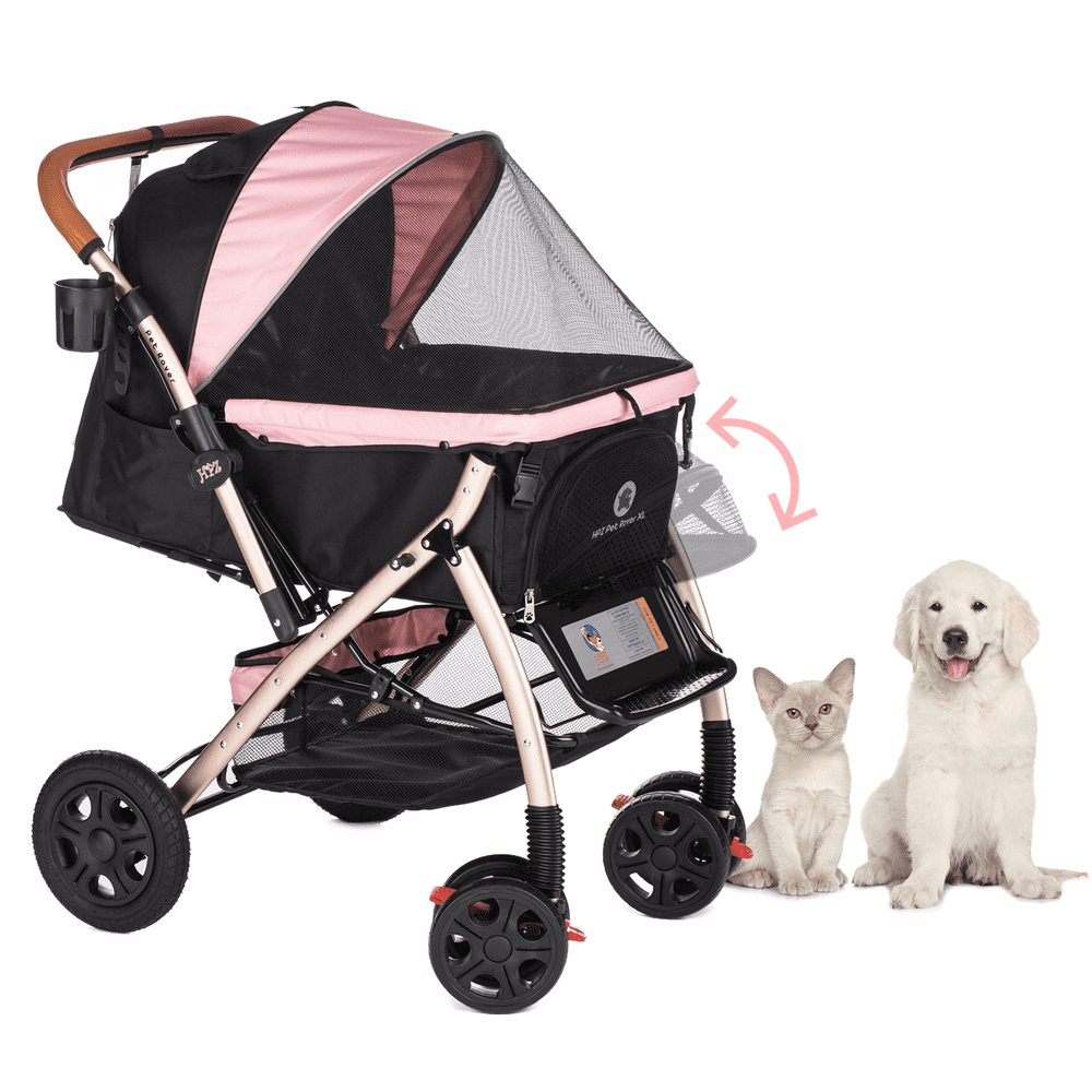HPZ Pet Rover ExtraLong Premium Heavy Duty Dog Stroller, Pink