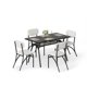 thumbnail image 1 of QinaQin Juego de comedor moderno de 5 piezas para departamento, mesa rectangular pequeña con repisa y 4 sillas tapizadas, ideal para desayunador, 1 of 8