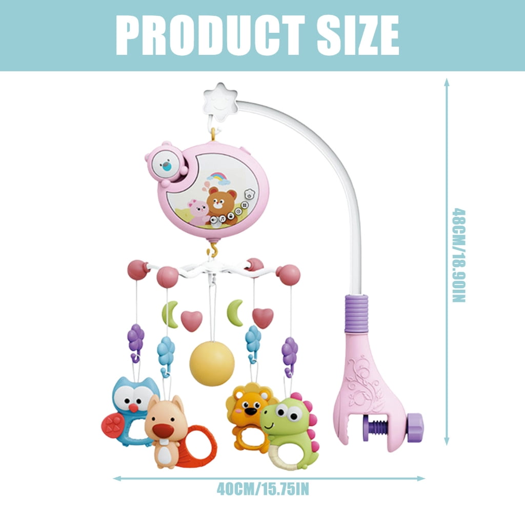 Sinyiin Infant Bedside Music Toy With Ceiling Light Show Auto Spin Mobile 400 Built In Lullabies Wireless Remote For Newborns