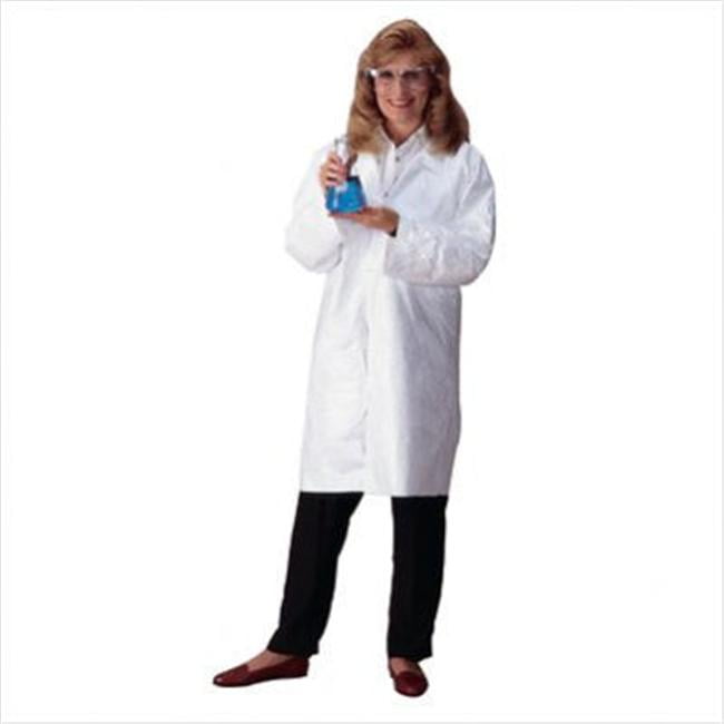 White 2X-Large TY212SWH2X0008G1 Pack of 8 DuPont Tyvek 400 TY212S Disposable Lab Coat with Open Cuff