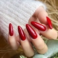 thumbnail image 2 of 2025 Christmas New Year Red Solid Color Bright Face Nail Wear Nail Ins Nail Plate Fake Nail 24Pcs, 2 of 5