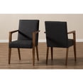 thumbnail image 5 of Baxton Studio Andrea Mid-Century Modern Dark Grey Upholstered Wooden Armchair (Set of 2), 5 of 6
