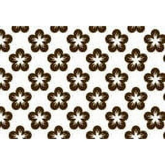 Brown and White Flower Edible Cake & Cupcake Image Decoration Frosting Sheet
