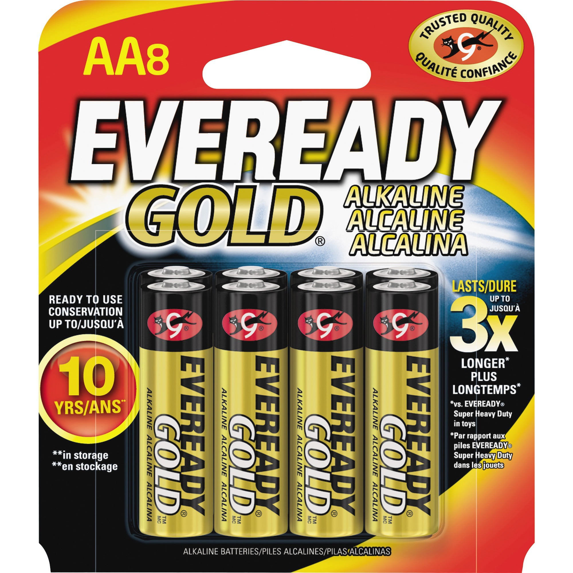 Eveready Gold A522 9V Alkaline Battery 2 per Package 