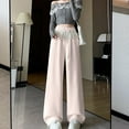 thumbnail image 2 of hotojiny Women's Wide Leg Sweatpants Trendy Drawstring Baggy Pants Cute Lace High Waisted Sport Workout Trousers, 2 of 7
