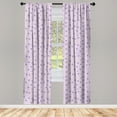 thumbnail image 3 of Ambesonne Lilac Curtains, Flowery Spring Twigs, Pair of 28"x95", Multicolor, 3 of 5