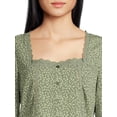 thumbnail image 4 of Self Esteem Juniors Square Neck Lace Trim Top with Long Sleeves, Sizes S-XL, 4 of 5