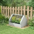 thumbnail image 2 of Garden Bed with Mini Greenhouse, Galvanized Outdoor Planter Box with Cover White, 2 of 5