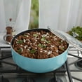 thumbnail image 3 of Infuse 10.5Qt Nonstick Aluminum Covered Caldero Jumbo Cooker Saute Pan with Glass Lid, Aqua, 3 of 5