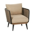 thumbnail image 4 of Christopher Knight Home Modern Outdoor Wicker Lounge Chair with Waterproof Cushions, Metal Frame, Beige, Set of 2, 4 of 11