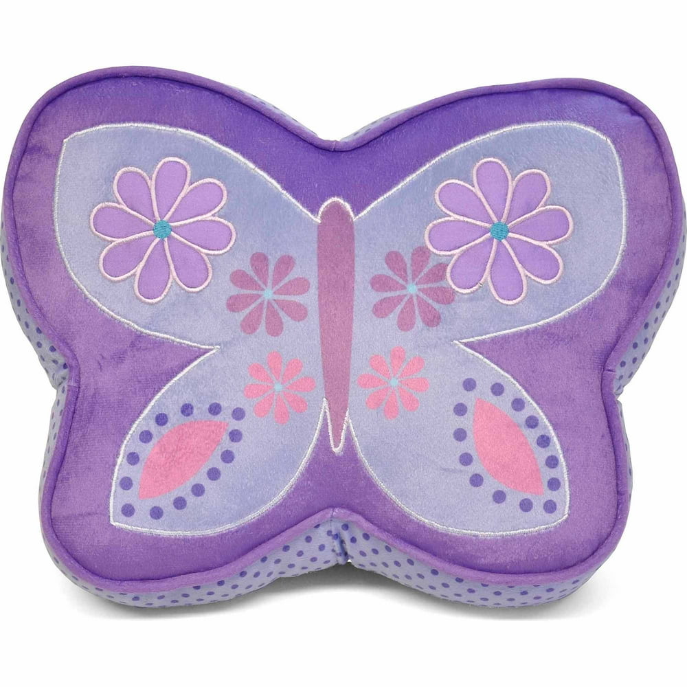 Mainstays Kids Butterfly Decorative Pillow, Purple - Walmart.com ...
