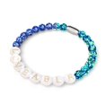 thumbnail image 1 of Custom Letter Bracelet | .925 Sterling Silver | Sapphire Firefly Glass, 1 of 6