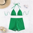 thumbnail image 3 of RUTAYY Women's Bikini Sets Solid Color Tankini Swimwear with Shorts 2 Piece Bathing Swimming Water Sport Swimsuit, 3 of 5