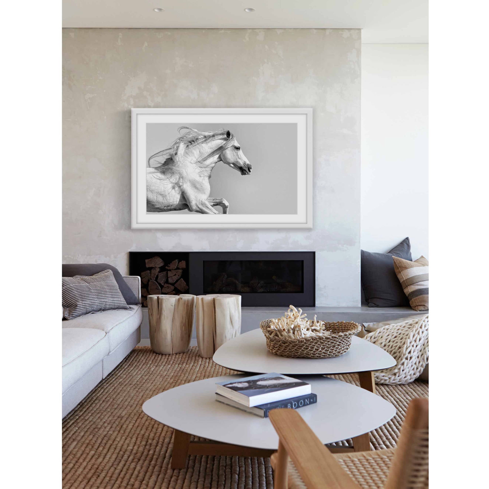 "White Mane" Framed Painting Print