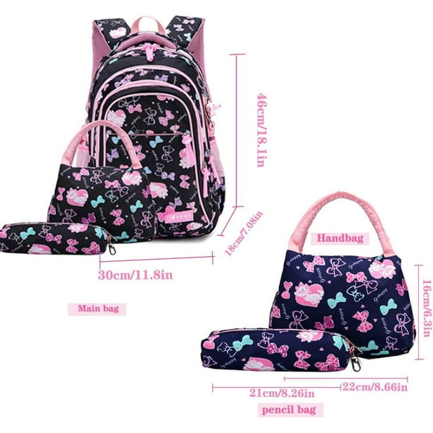 Mochilas Nina Mochila Sets de utiles Escolares Mochilas Juveniles Escolares Mochilas Escolares para Estudiantes 3 en 1 Ligeras e Impermeables con