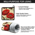 thumbnail image 7 of Red Flower Butterflies Kitchen Oven Mitt and Pot Holder Sets 2 Pcs for Baking, Cooking and Grilling, Heat Resistant Up To 392 °F, 7 of 7