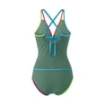 thumbnail image 7 of RYRJJ Womens Tummy Control Tankini Swimsuits Color Block Bathing Suits V Neck Two Piece Swimwear with High Waisted Shorts(Army Green,XL), 7 of 7