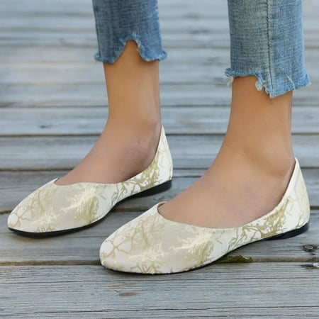 

Vedolay Cute Casual Shoes Women s Loafers Soft Sole Slip On Dress Shoes for Women Beige 6.5