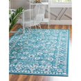 thumbnail image 1 of Unique Loom 3149314 8 x 10 ft. Floral Aarhus Rectangular Rug, Teal, 1 of 1
