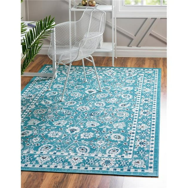 Unique Loom 3149315 Tapis Rectangulaire Floral Aarhus 7 x 10 Pi, Turquoise