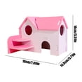 thumbnail image 5 of Wooden Hamster Hideout House, Duplex Villa Design Labyrinth for Small Animals, Multi-Level Cage Decor for Gerbils & Mice, Natural Sleeping Hut, Valentines Day Gift, 1Pack A, 5 of 7