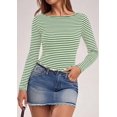 thumbnail image 6 of PRETTYGARDEN Long Sleeve Striped Shirts for Women Soft Ribbed Knit ,Y2k Tshirt,Slim Fit Layering,Cute Tops,Basic Tee,Business Casual Outfits,Spring Fall Trendy Clothes, 6 of 10