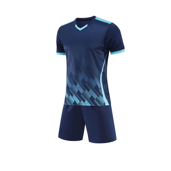 JAJAHO Boys Summer Active Clothes Athletic Short Sleeve V Neck T Shirt Quick Dry Shorts 2 Piece Set Kids Sports Outfit