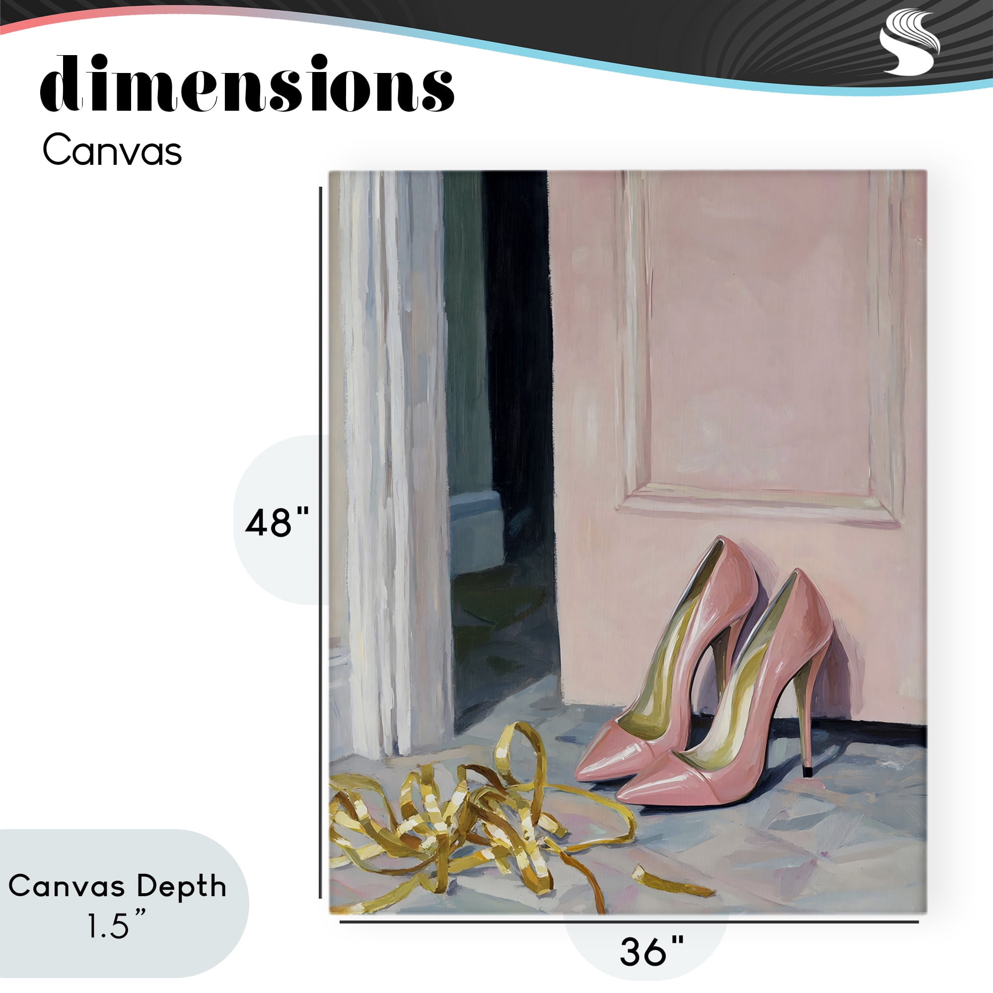Stupell Industries Pink High Heels & Tinsel Canvas Wall Art, design by The Prints Vibe