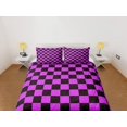 thumbnail image 2 of Tela a cuadros Hot Pink Funda Nórdica Colorido Dormitorio Juego de cama completo Check, 2 of 4