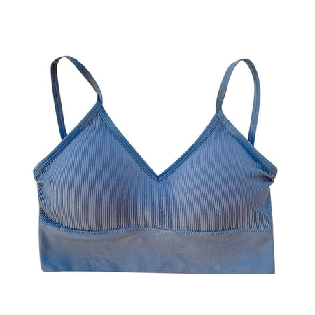 Ploknplq Camisole Tops for Women Push Up Bra Bralettes for Women Yoga Bra Sports Bra Tops Yoga Pad Sportswear Vest Tank Tops Push Up Bralette Top Sports Bras for Women Bras for Women Blue One Size