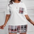 thumbnail image 1 of Qiopertar Ensemble d'Été Imprimé pour Femmes Manches Courtes Demi-Manches Col Rond Haut Court + Shorts Décontractés Ensemble Deux Pièces Liquidation Livraison Gratuite Offres de la Semaine Liquidation, 1 of 6