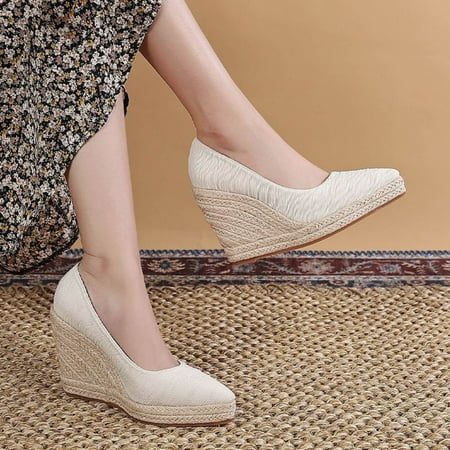 

kpoplk Sandals For Women Dressy Summer Womens Wedge Sandals Platform Ankle Strap Open Toe Mules Heels Shoes(Beige)