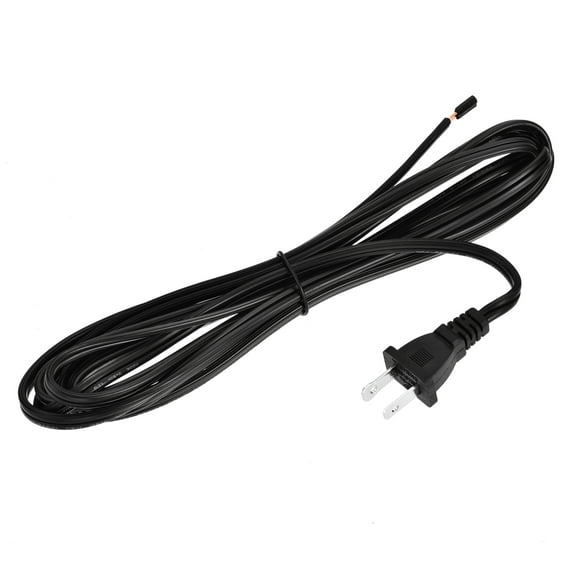 Uxcell US Plug Lamp Cord, SPT-2 18AWG Power Wire 3.5M Black, UL Listed
