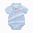 thumbnail image 4 of Farysays Baby Boy Outfit Bow Short Sleeve Romper Bodysuit Banquet Wedding Gentleman Jumpsuit Newborn Clothes, 4 of 9