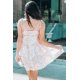 thumbnail image 1 of ABPHQTO Vestido floral con volantes de babydoll con tirantes finos blancos para mujer, 1 of 5