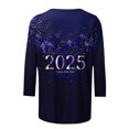 thumbnail image 4 of Awdenio Spring Winter Hoodie for Women Fashion 2025 Happy New Year Print Crewneck 3/4 Sleeve Loose Sweatshirt Capless Tops, 4 of 5