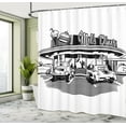 thumbnail image 5 of Ambesonne Black White Shower Curtain, Nostalgic Retro Car, 69"Wx70"L, Black White, 5 of 5