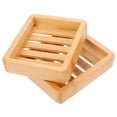 thumbnail image 6 of Amosfun 2 Pcs Bathroom Soap Dish Bamboo with Water Filtration for Shower, 6 of 8