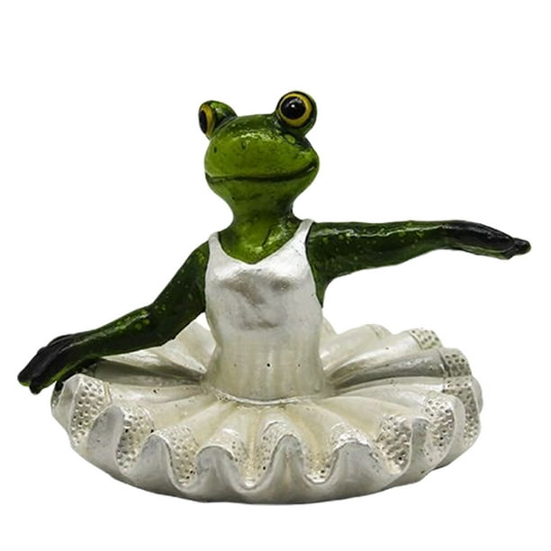 Gecorid Floating Frog Statue Garden Decor Dancing Frog Sculpture for