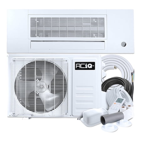 ACiQ 22.1 SEER2 Standard 9000 BTU Slim Ceiling Cassette Mini Split Heat Pump System with 15ft Line Set - R454B Single Zone